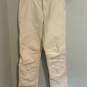 Carhartt Cream Cargo Pants with Classic Straight-Leg Cut